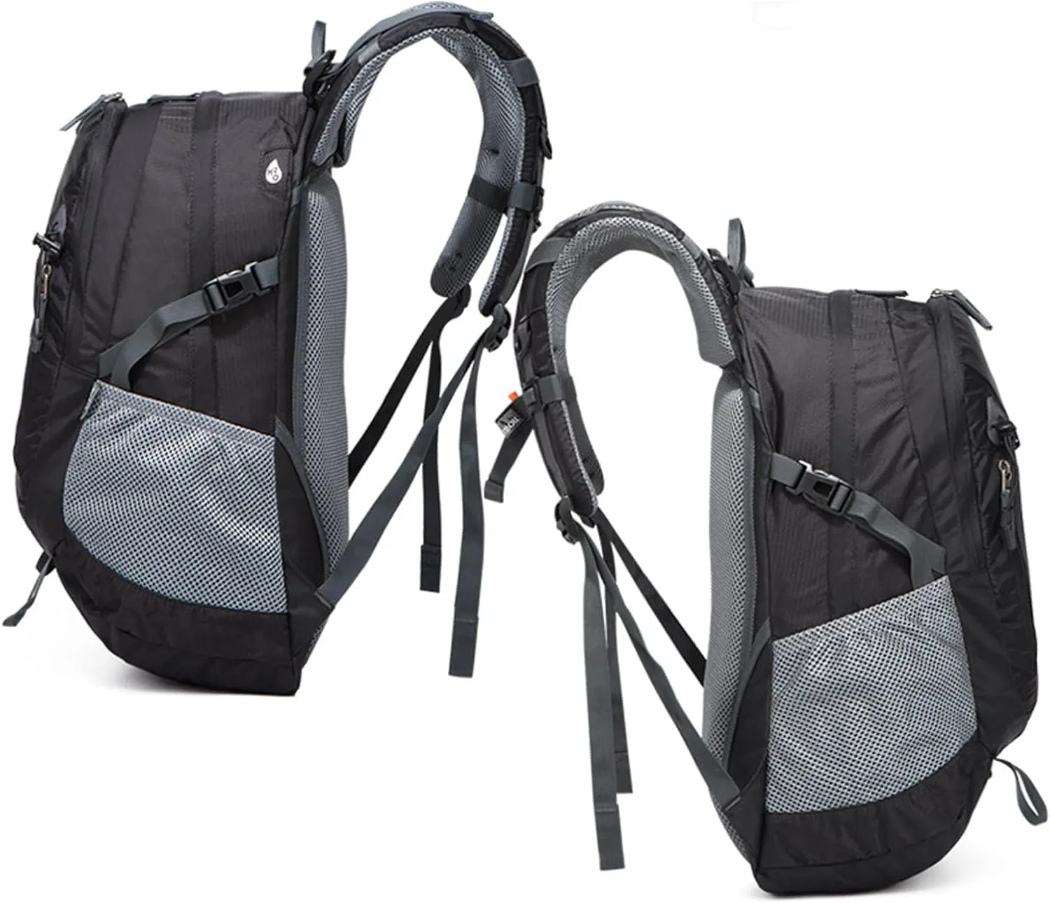 35L Hiking Backpack – Lightweight Waterproof Daypack with Adjustable Straps, Mesh Side Pockets – Camping & Travel Backpack for Men & Women – Black