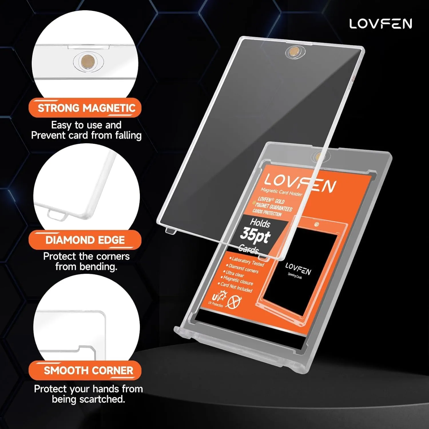 35pt Magnetic Card Holder 100 Pack, Premium One-Touch Protector for Sports, Baseball, and Collectible Trading Cards, Secure Display Case for Standard-Sized Cards