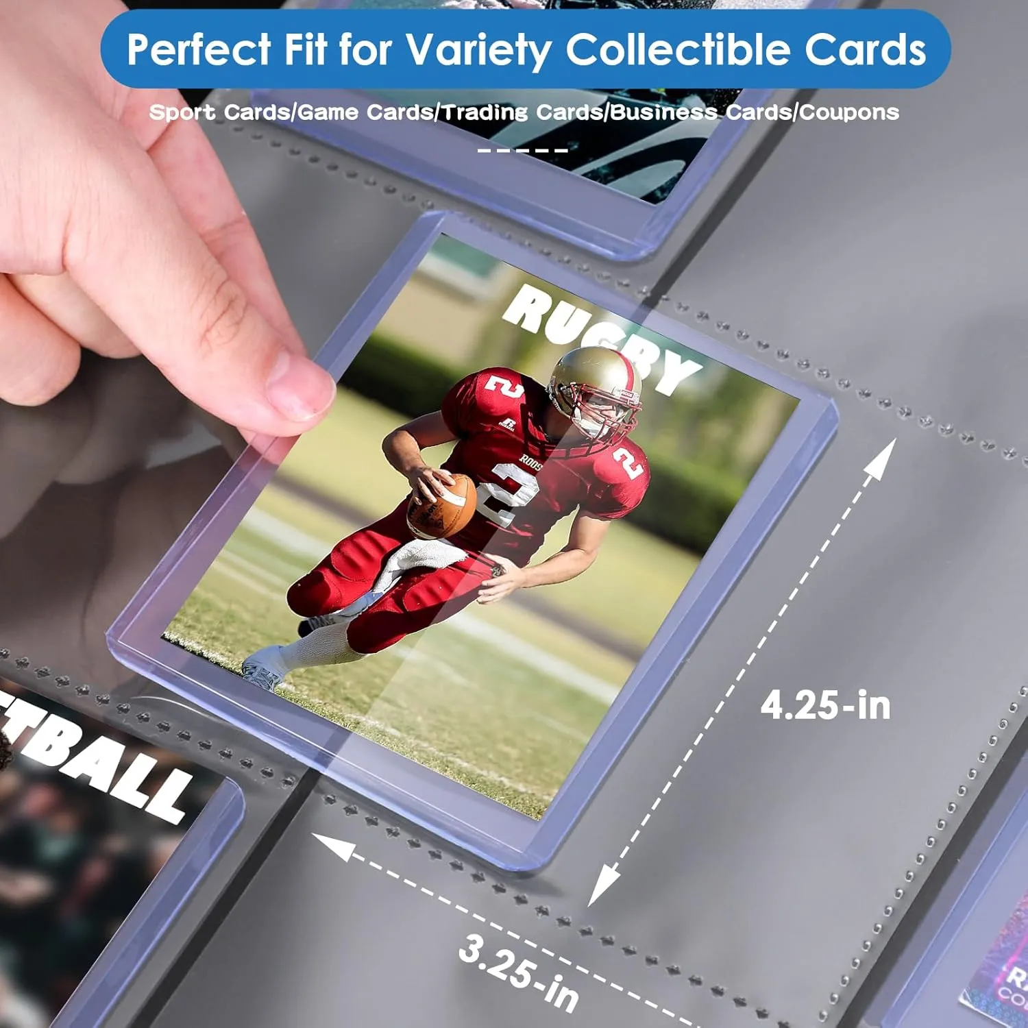 360 Pockets Toploaders Binder, 9 Pocket Toploaders Trading Card Binder for 3”x4” Rigid Hard Card Holders with Sleeves Fit for Baseball Cards MTC, TCG, Game Cards, Sports Cards
