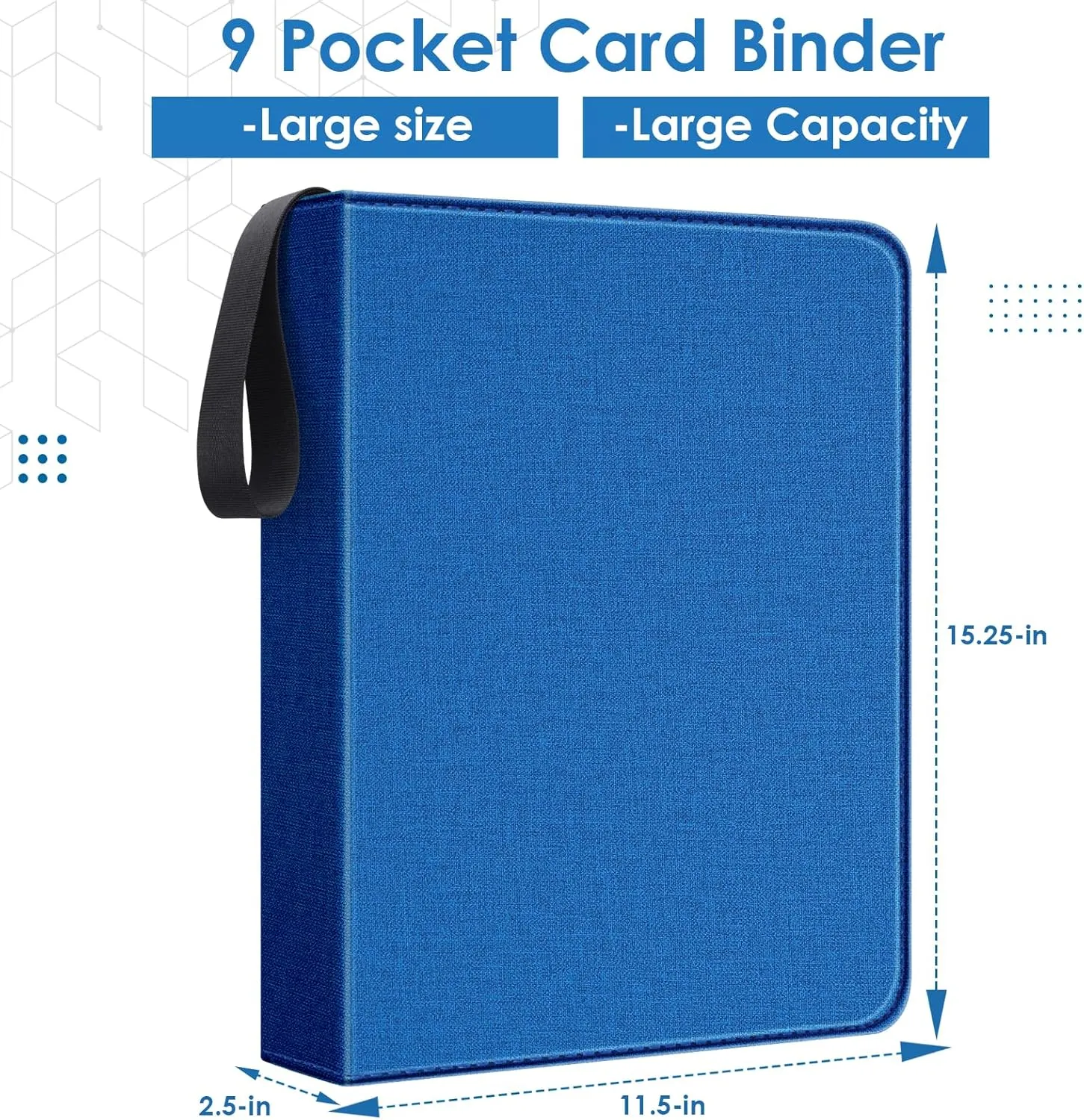 360 Pockets Toploaders Binder, 9 Pocket Toploaders Trading Card Binder for 3”x4” Rigid Hard Card Holders with Sleeves Fit for Baseball Cards MTC, TCG, Game Cards, Sports Cards