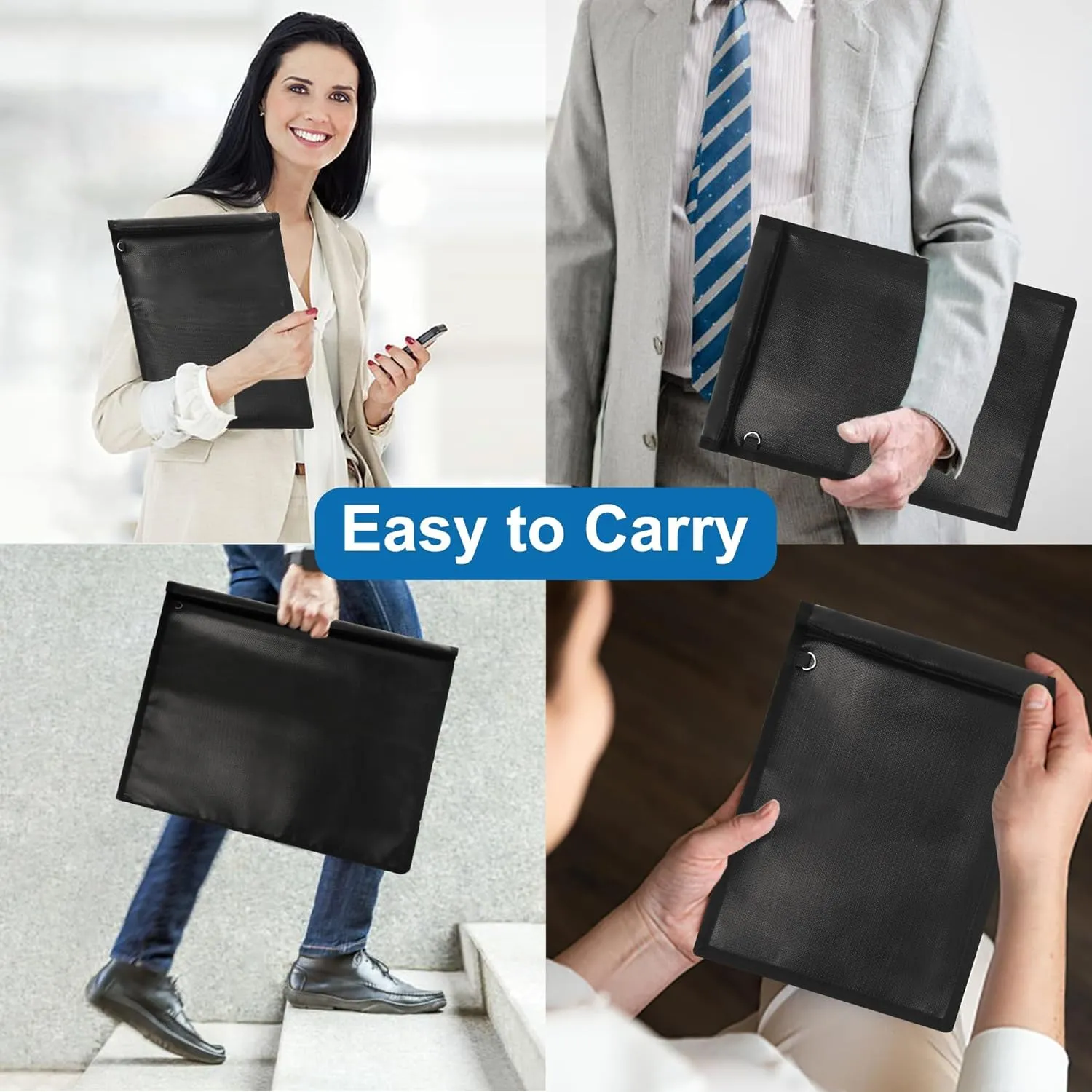 4 Pack Faraday Bags, Faraday Cage for Anti-Theft Anti-Tracking, Waterproof & Fireproof Faraday Bag for Laptops, Tablets, Phones, Car Keys