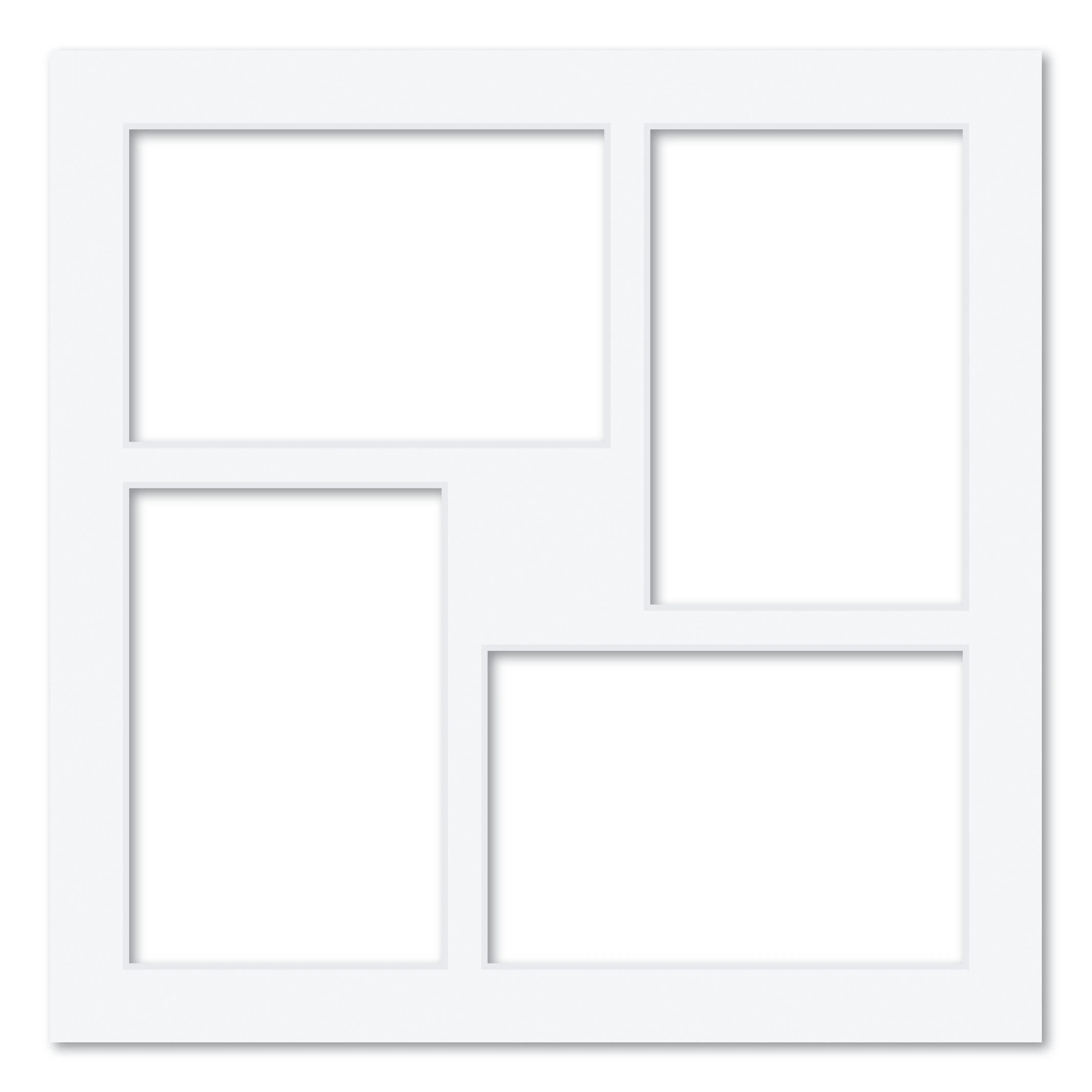 4 Window (4x6in) Square Collage Photo Mat Board