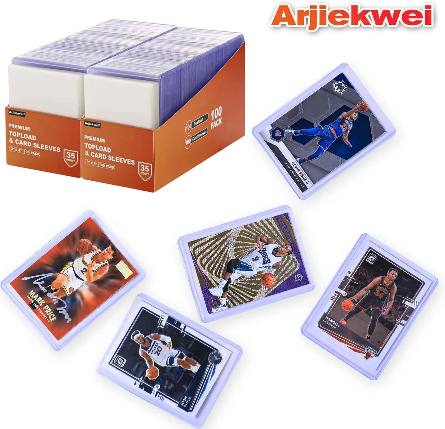 400 Card Sleeves Top Loaders for Cards, Arjiekwei 3"X4" Baseball Card Protectors Hard Plastic, Premium Toploaders Card Holder for Trading Sports Football Game Cards(200 Top Loaders   200 Card Sleeves)