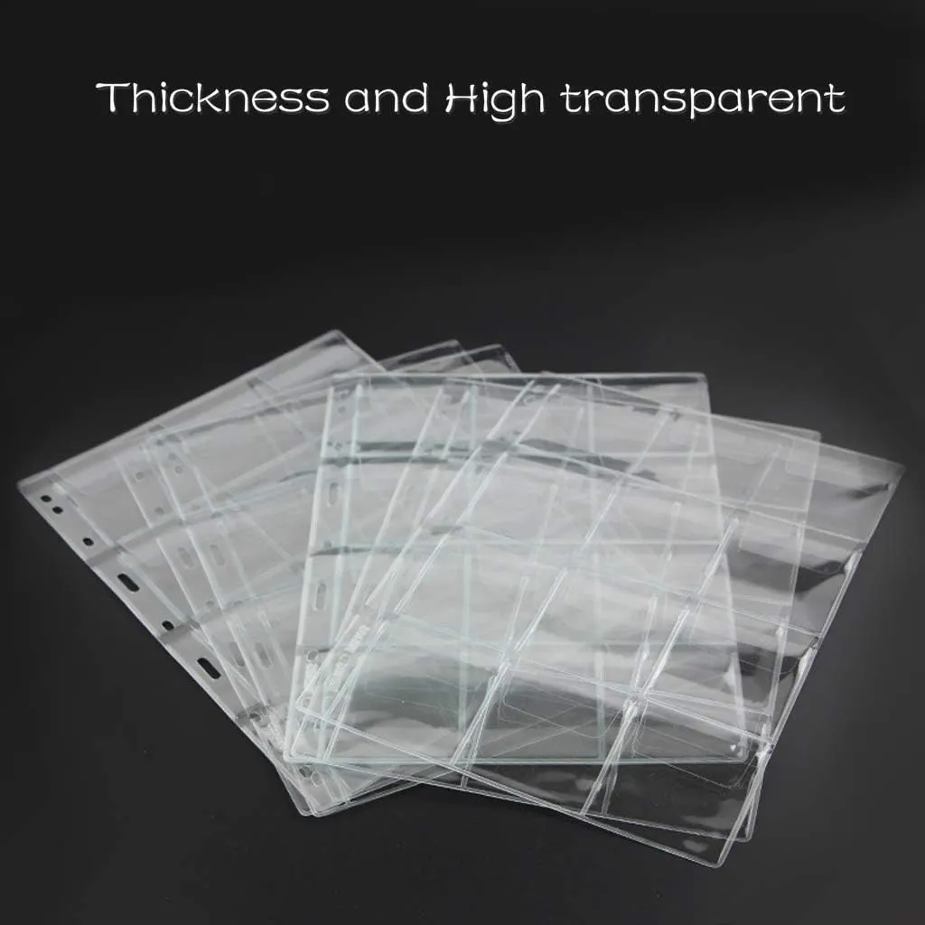 42 Pocket Coin Pages, 10 Sheets Plastic Coin Holders Stamp Collector Supplies for Coin Stamp Currency Collection