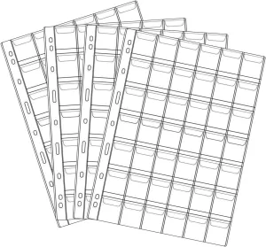 42 Pocket Coin Pages, 10 Sheets Plastic Coin Holders Stamp Collector Supplies for Coin Stamp Currency Collection