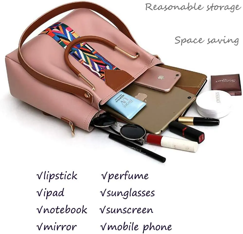 4pcs Hobo Tote and Purse Satchel for Women Top-handle Handbag PU Shoulder Bag Clutch Card Holder