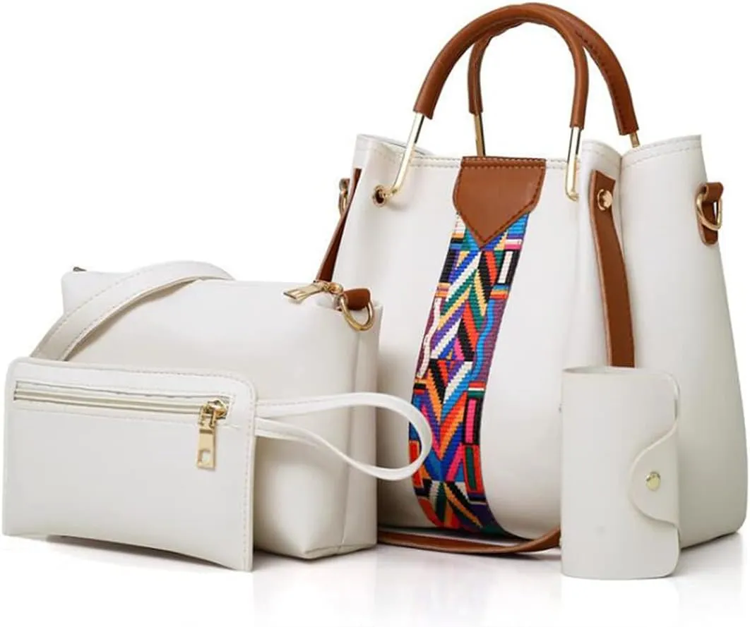 4pcs Hobo Tote and Purse Satchel for Women Top-handle Handbag PU Shoulder Bag Clutch Card Holder