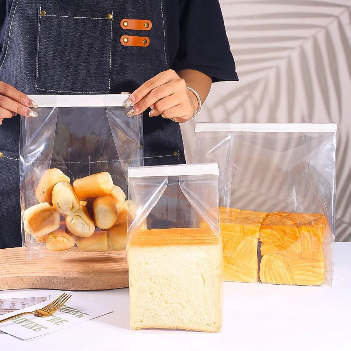 50PCS Resealable Clear Food Storage Bags