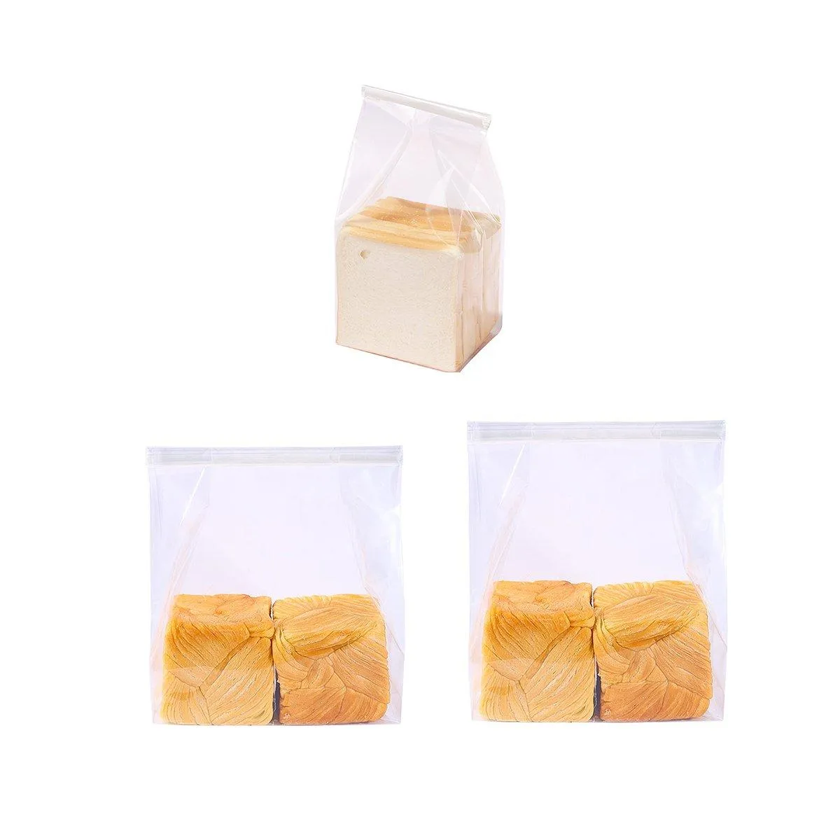 50PCS Resealable Clear Food Storage Bags