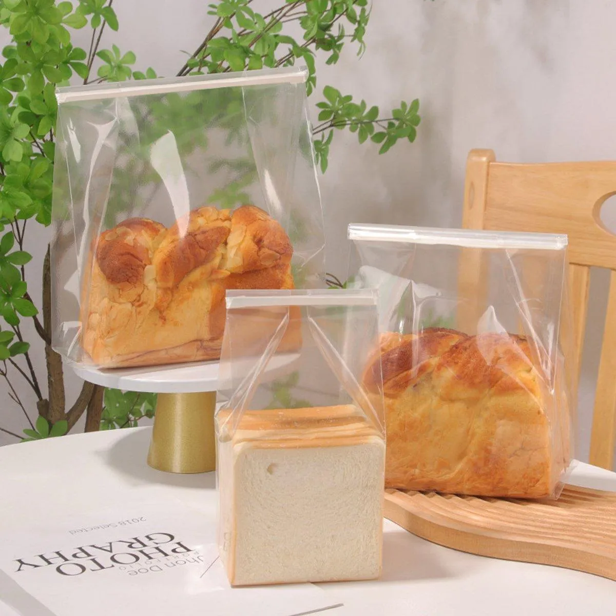 50PCS Resealable Clear Food Storage Bags