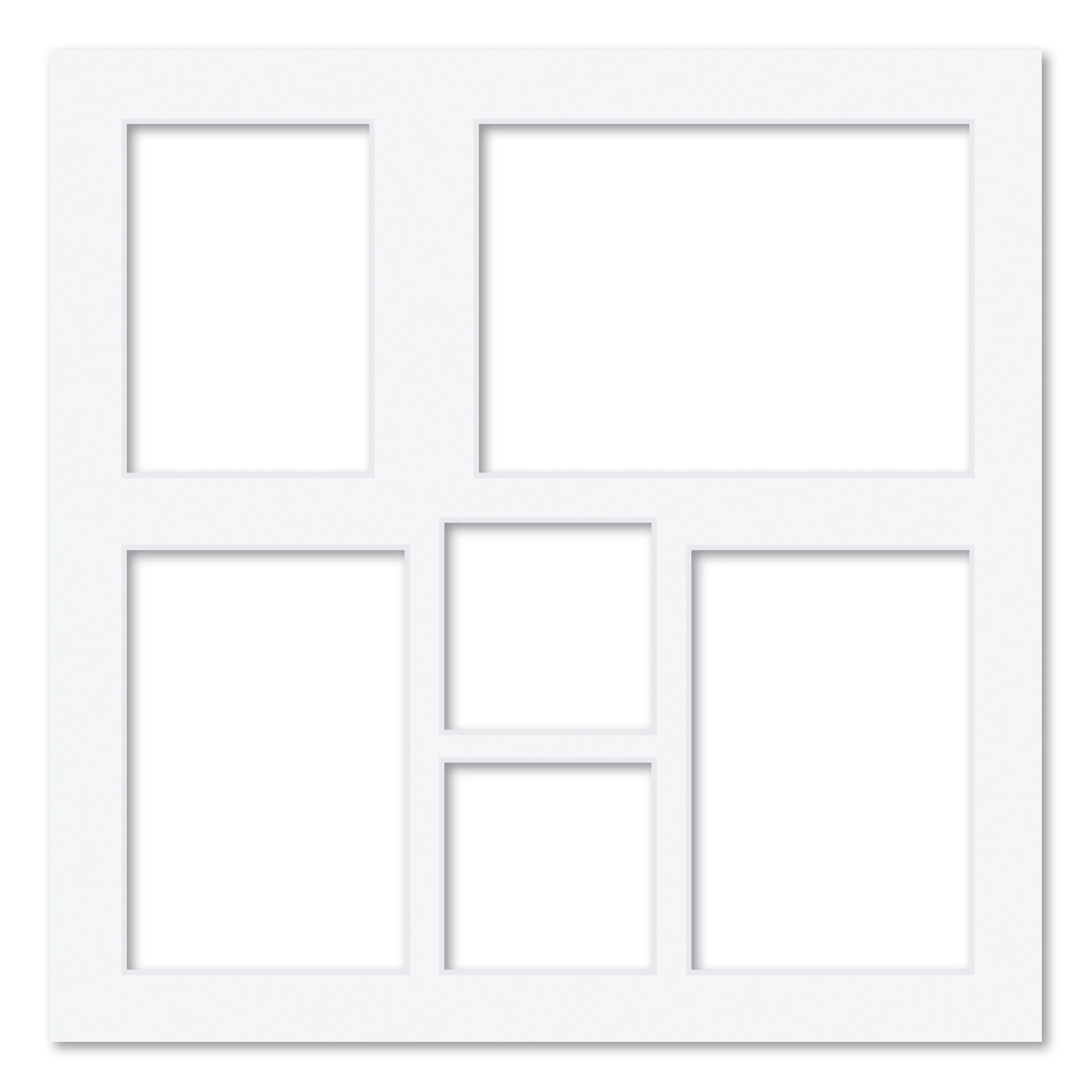 6 Window (Mixed Sizes) Square Collage Photo Mat Board