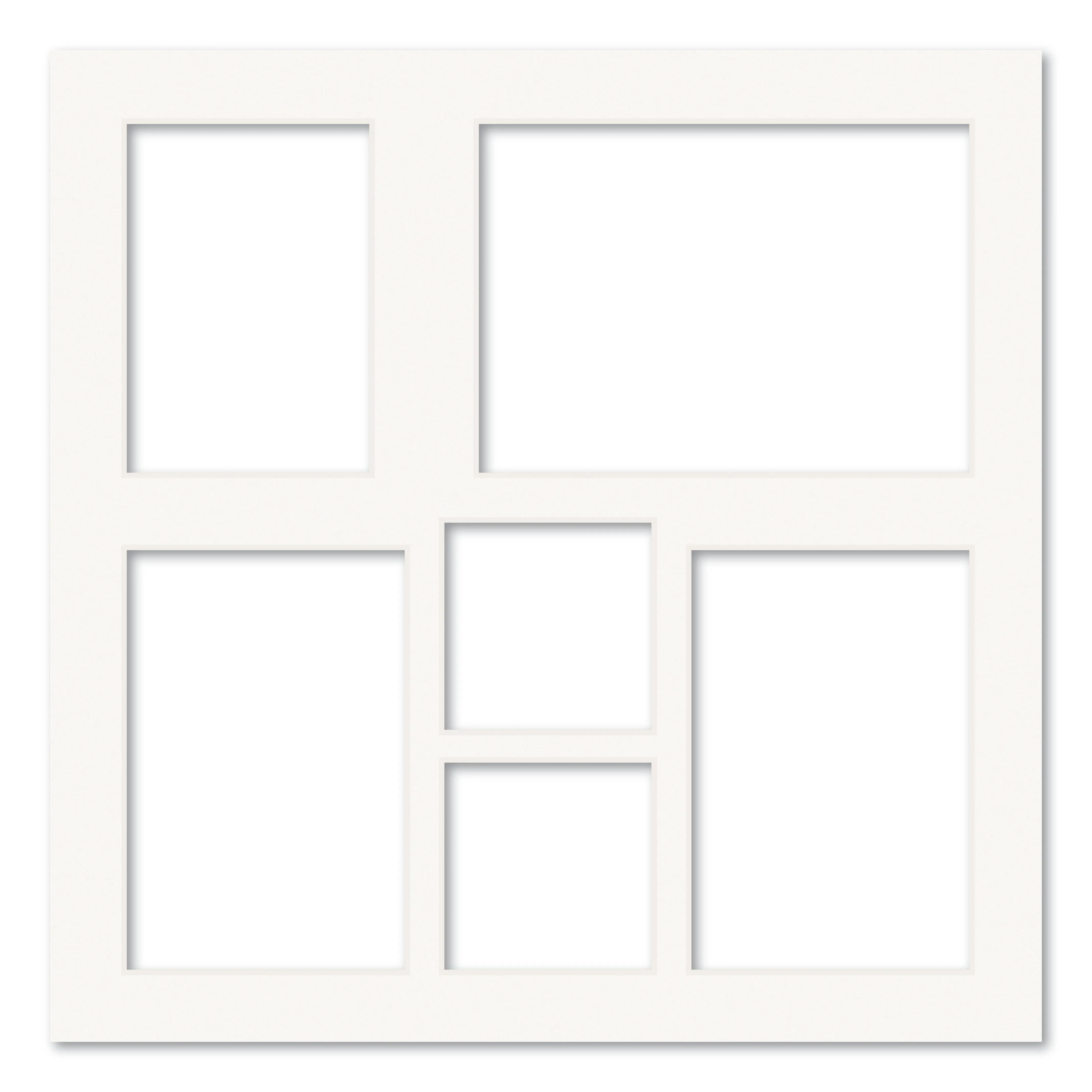 6 Window (Mixed Sizes) Square Collage Photo Mat Board