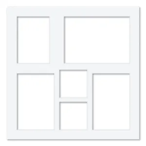 6 Window (Mixed Sizes) Square Collage Photo Mat Board