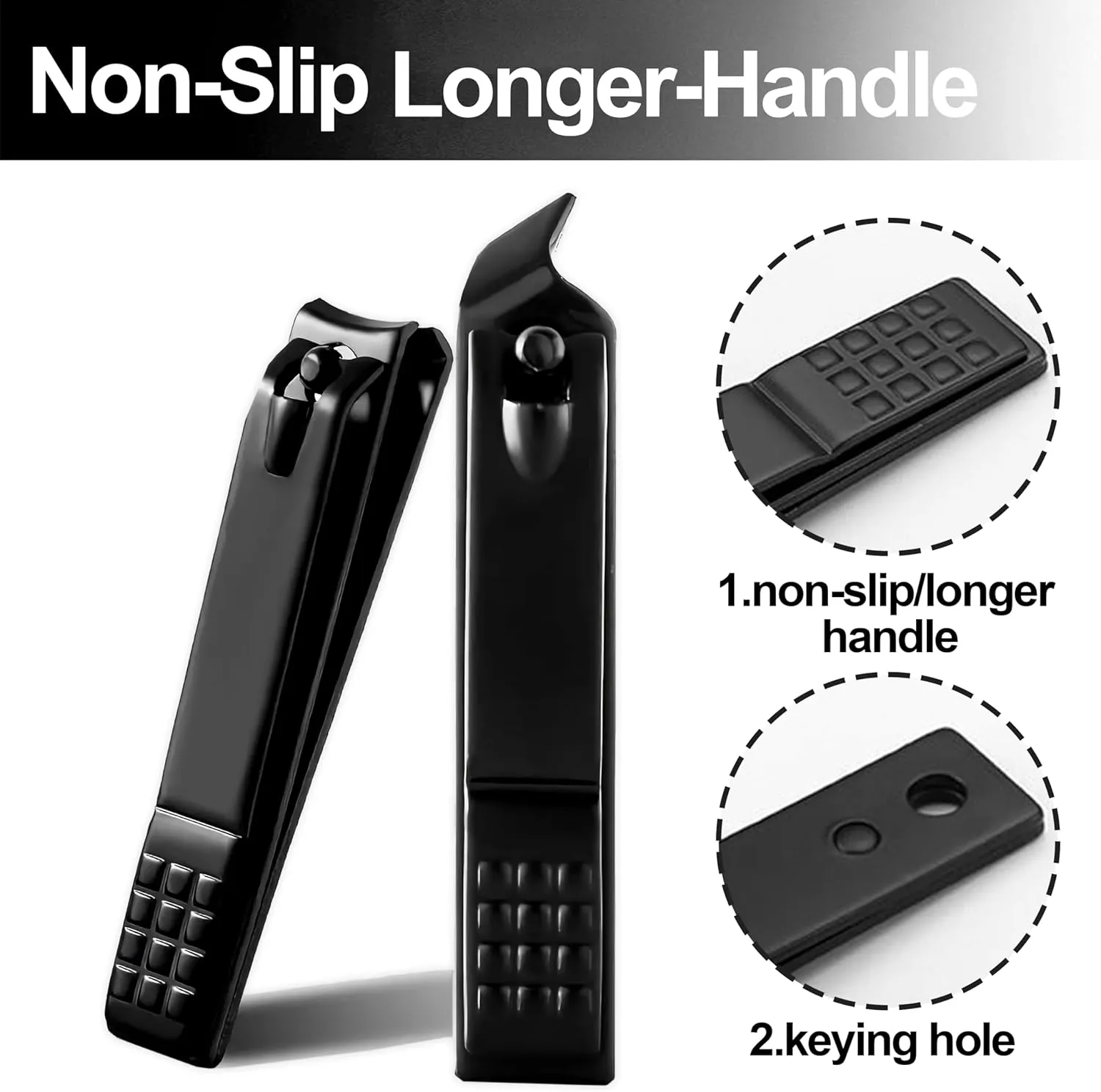 60-Pack Slanted Edge Nail Clippers Bulk, Angled Toe Nail Clippers Pack Cuticle Nail Cutters Clippers Fingernail Clippers Slanted for Women Men Seniors Homeless Care (Black)