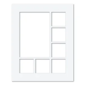 7 Window (4x4 & 8x12in) Collage Photo Mat Board