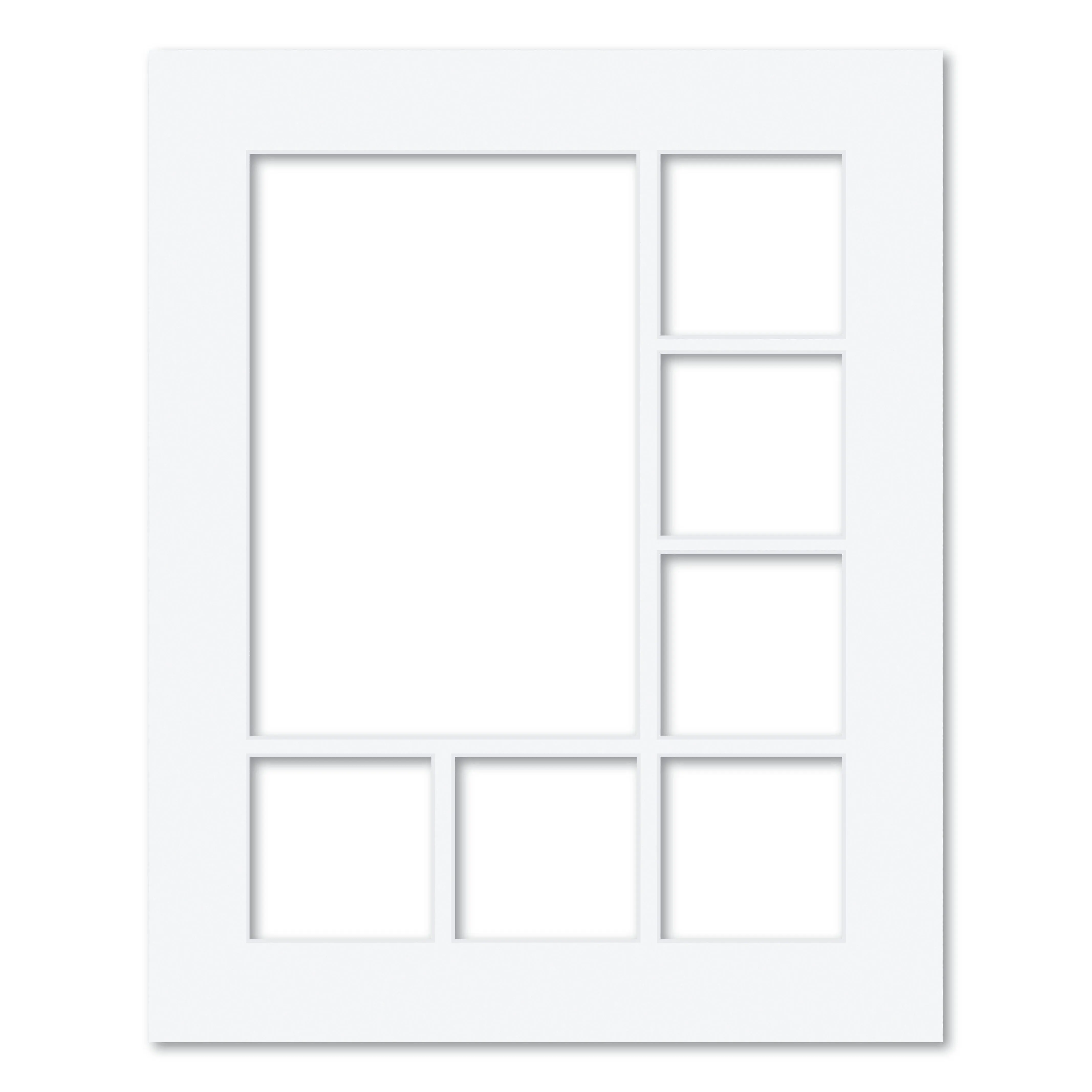7 Window (4x4 & 8x12in) Collage Photo Mat Board