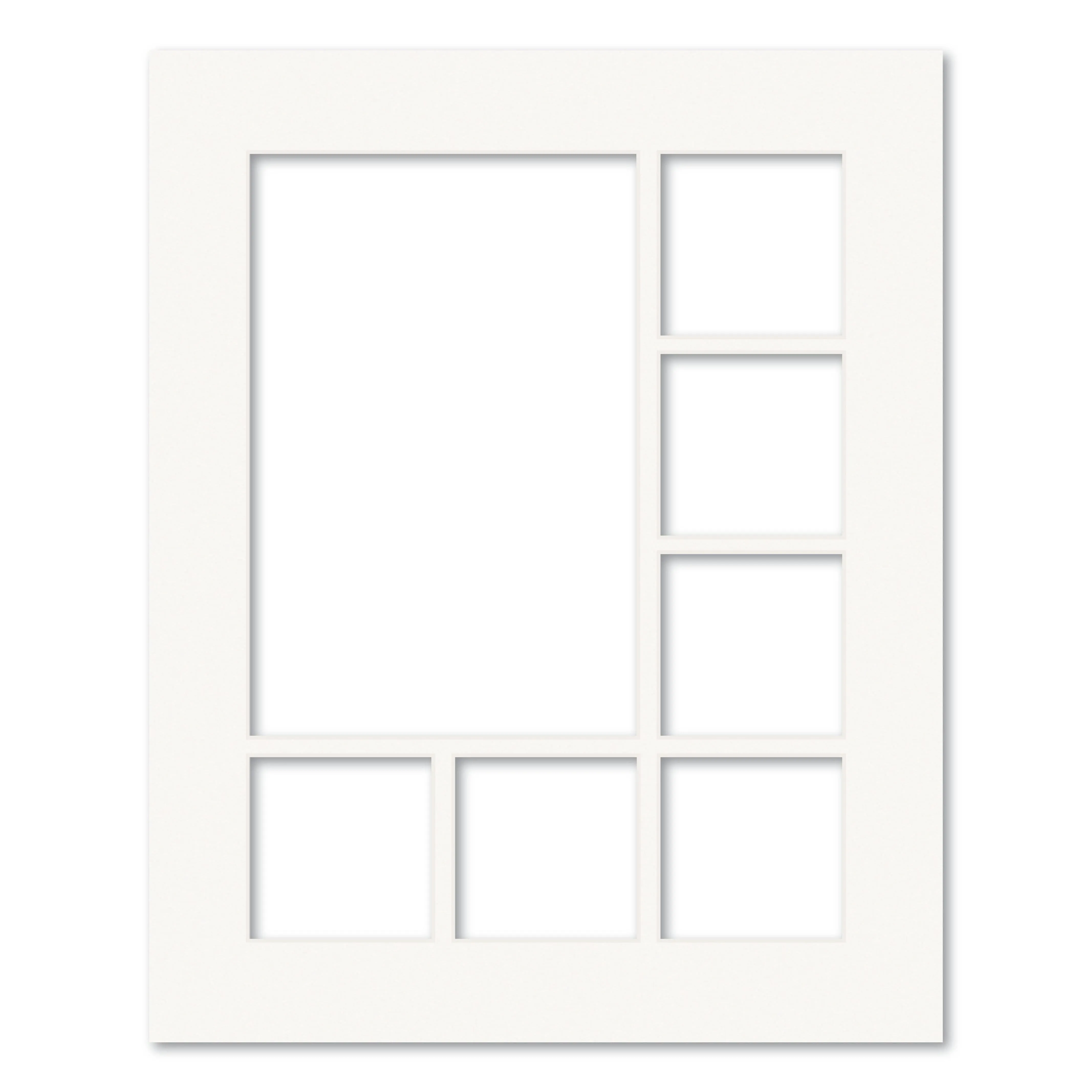 7 Window (4x4 & 8x12in) Collage Photo Mat Board