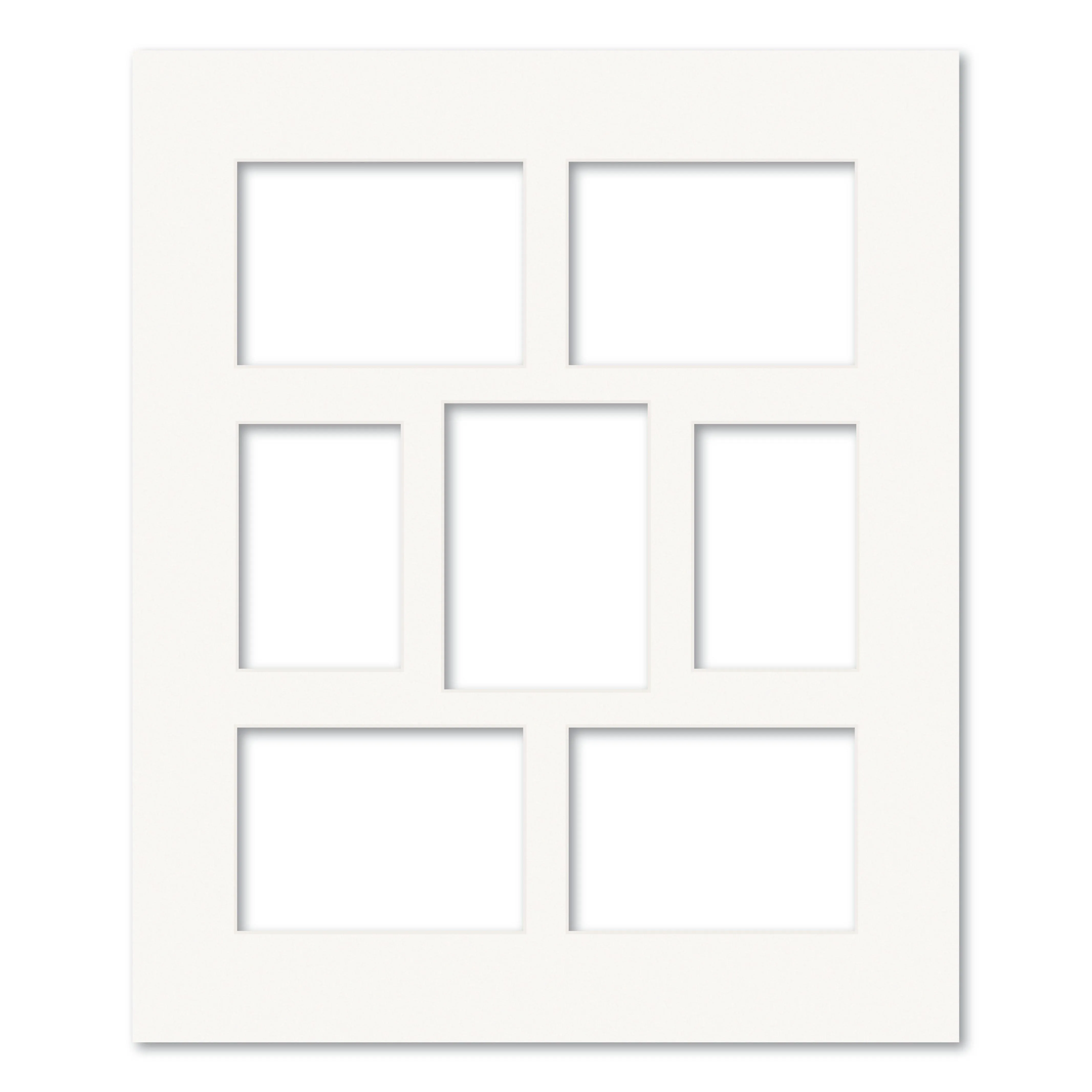 7 Window (4x6 & 5x7in) Collage Photo Mat Board