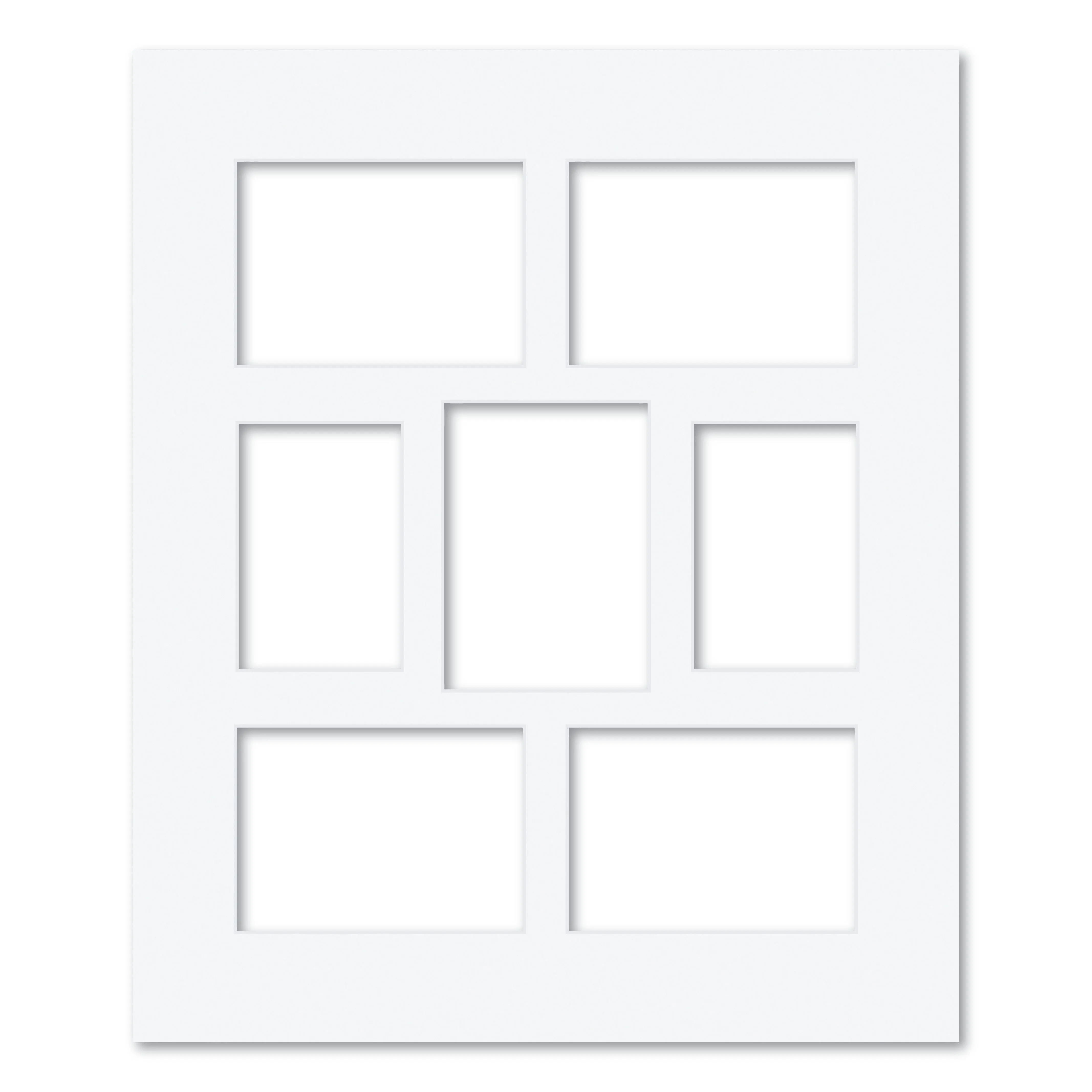7 Window (4x6 & 5x7in) Collage Photo Mat Board