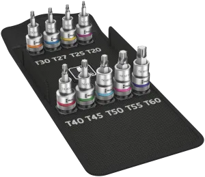 8767 C TORXÂ® HF 1 Zyklop bit socket set with 1/2" drive, with holding function