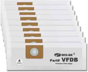 9 Pack VFDB Vacuum Dust Bags Replacement for Bags 4 Gallon, compatible with Vac Master Wet/Dry Models#VF408 VF410P VF408B