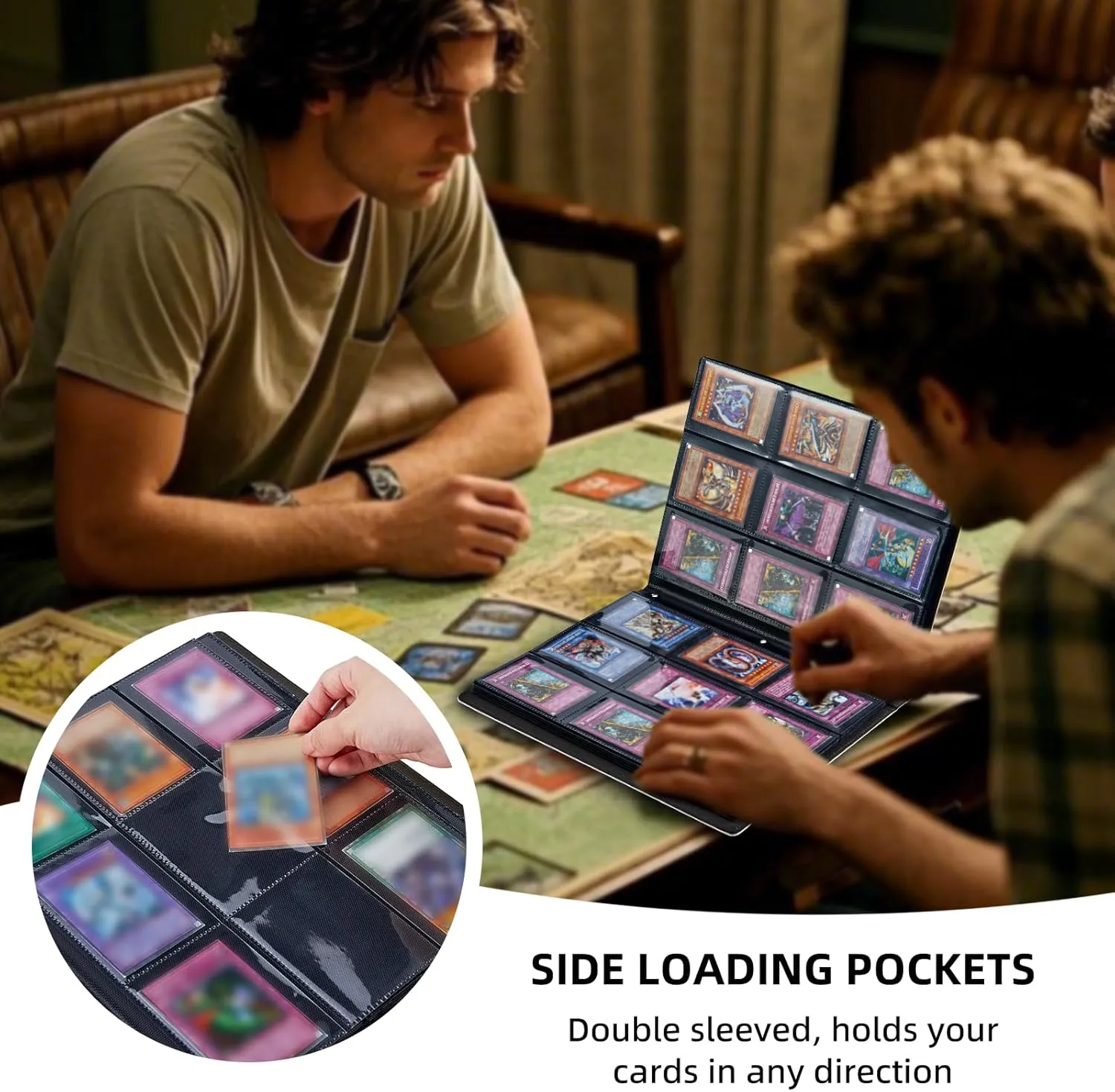 9 Pocket Trading Card Binder, Card Collection Binder for TCG, MTG, Sports Cards, Baseball, Fierce Dragon Trading Card Book Holder for Collectors, Top Loader Binder