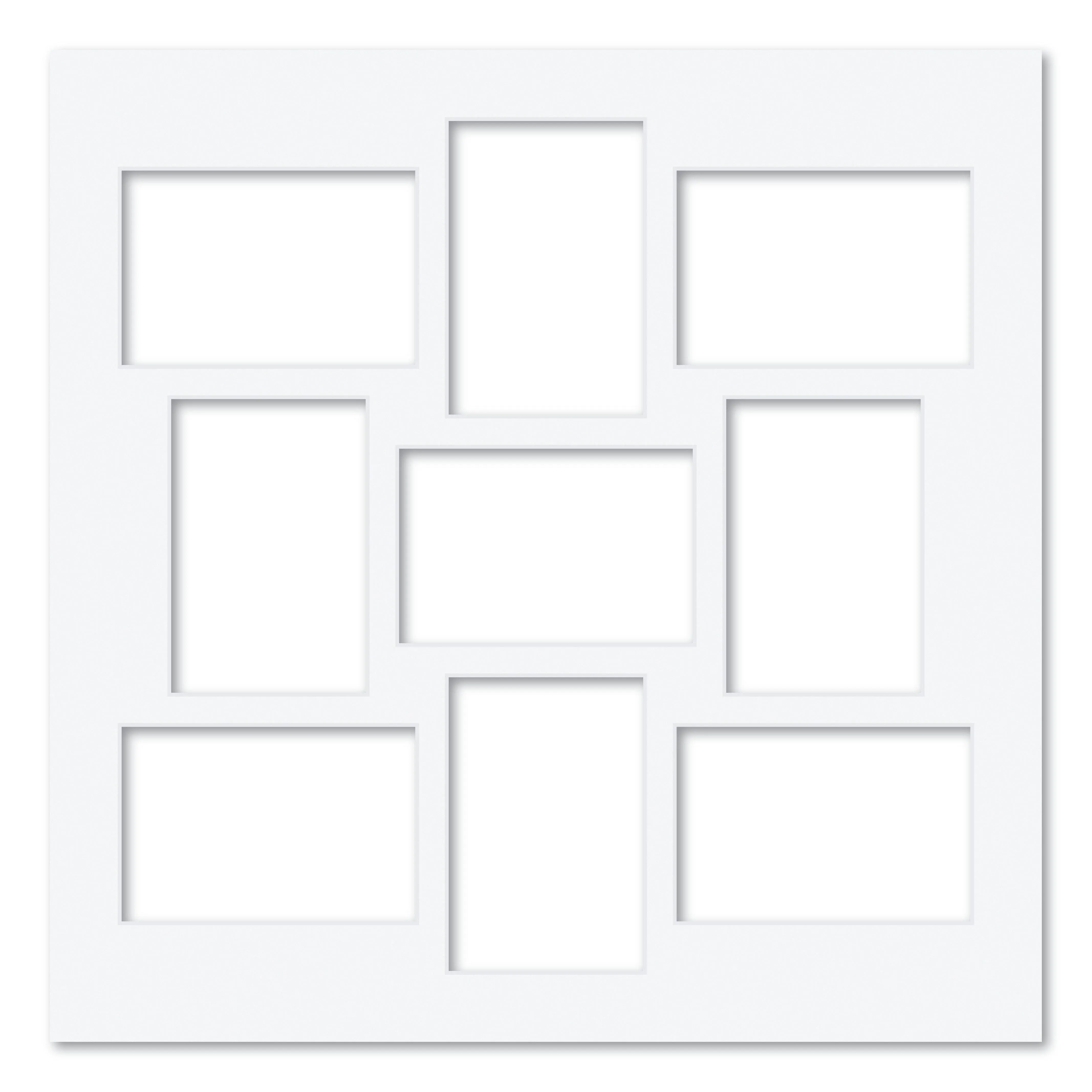 9 Window (4x6in) Square Collage Photo Mat Board