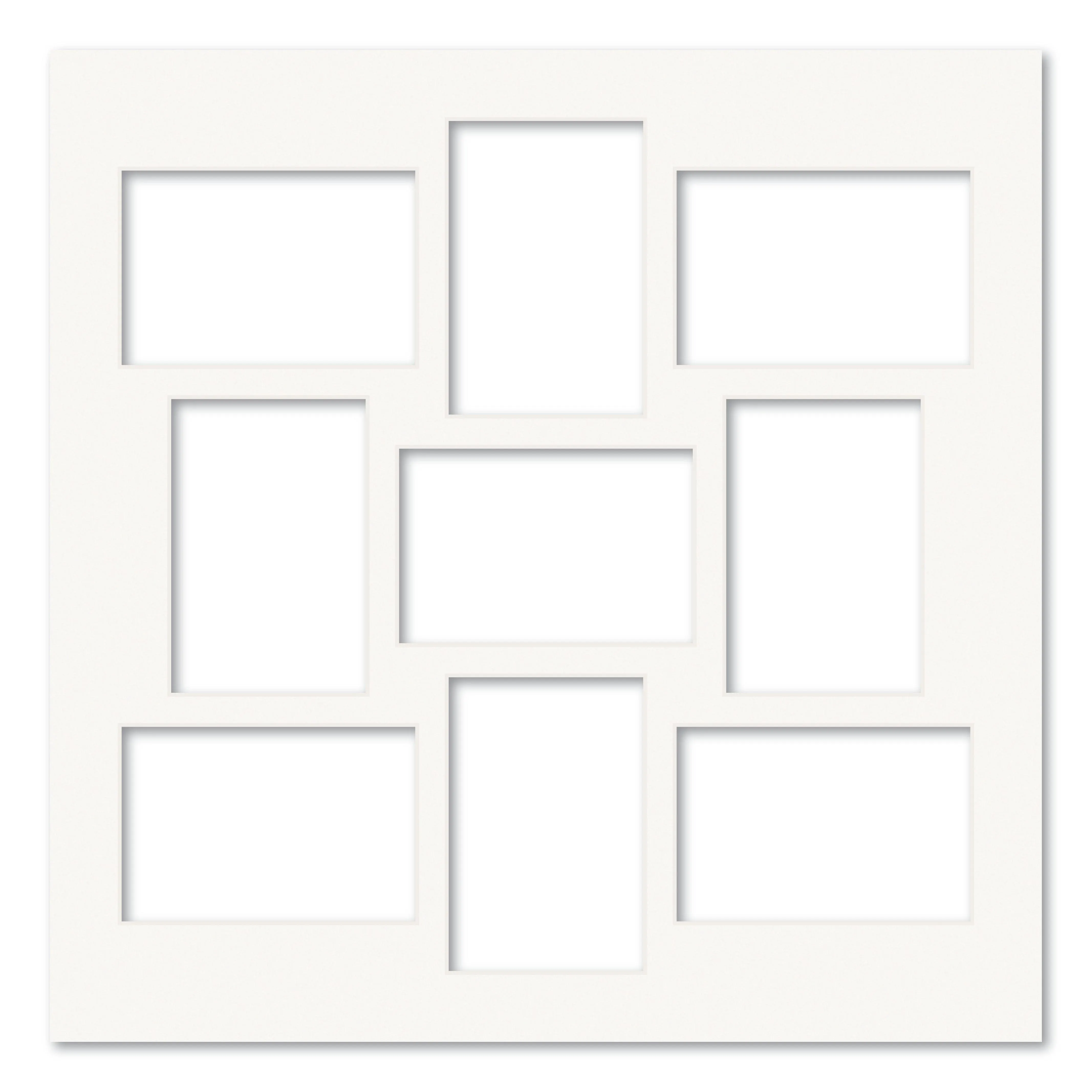 9 Window (4x6in) Square Collage Photo Mat Board