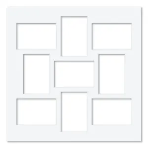 9 Window (4x6in) Square Collage Photo Mat Board