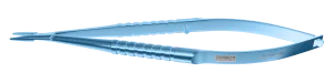 999R 8-013T Barraquer Needle Holder, 12.00 mm Standard Jaws, Straight, without Lock, Small Size, Length 100 mm, Titanium