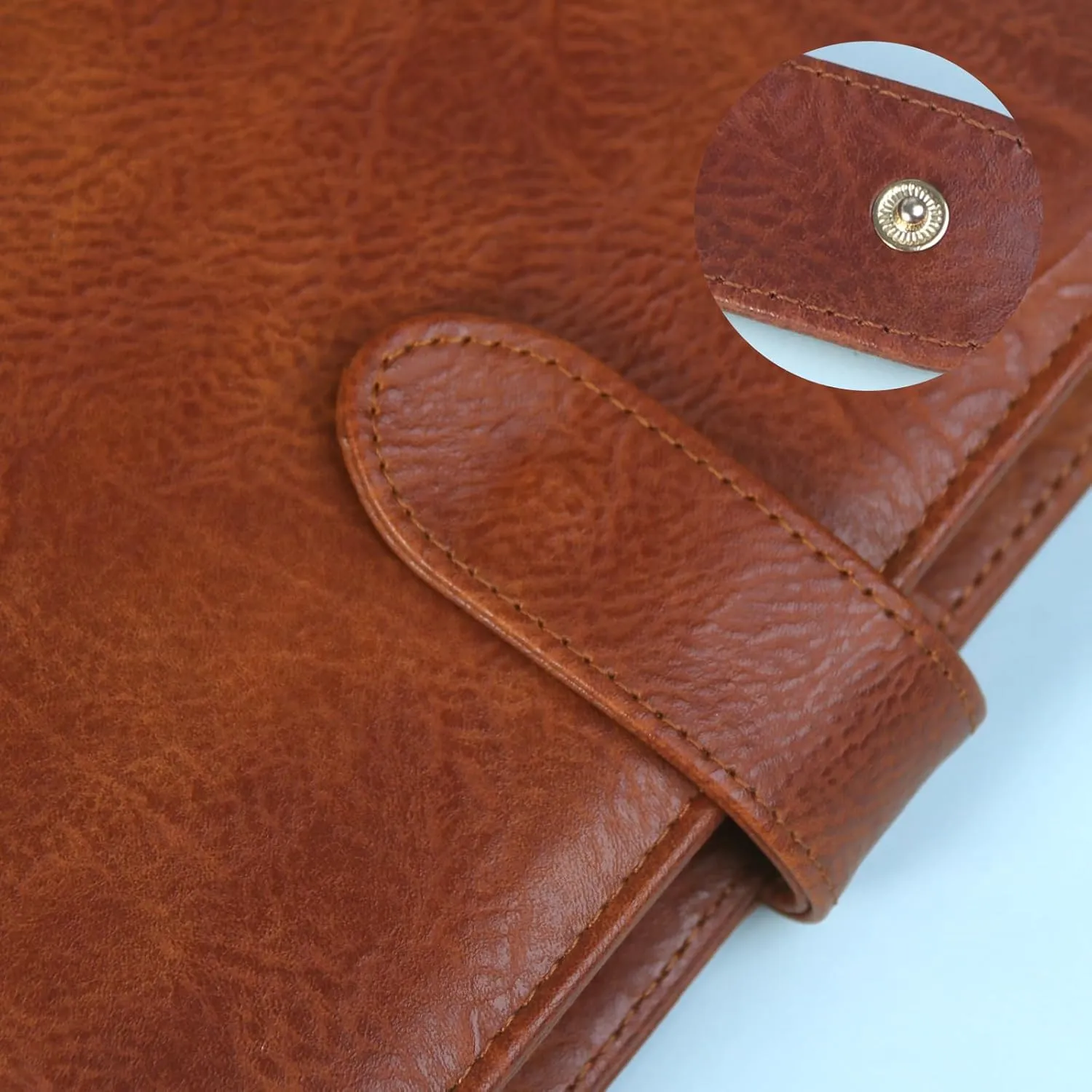 A6 Binder 6 Ring, PU Leather Refillable Notebook with Blank Loose Leaf Paper, Filler Paper, Loose Leaf Personal Planner Budget Binder with Magnetic Buckle Closure