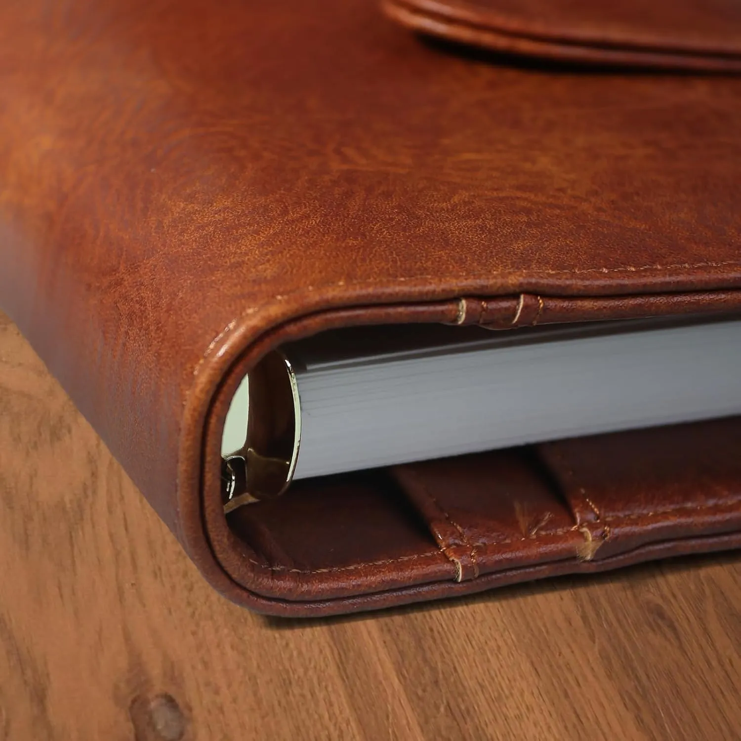 A6 Binder 6 Ring, PU Leather Refillable Notebook with Blank Loose Leaf Paper, Filler Paper, Loose Leaf Personal Planner Budget Binder with Magnetic Buckle Closure