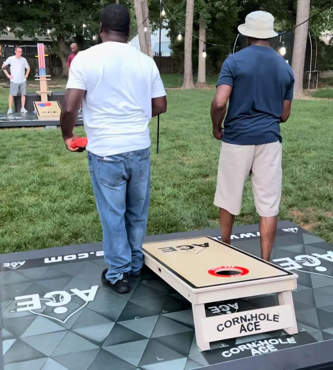 ACE PRO American Flag Cornhole Board Set | No Bounce | Triple Wide Legs, 3/4 inch Baltic Birch Plywood, Handles, Regulation Size, Tournament Style, Official Brand, Professional, Made in USA