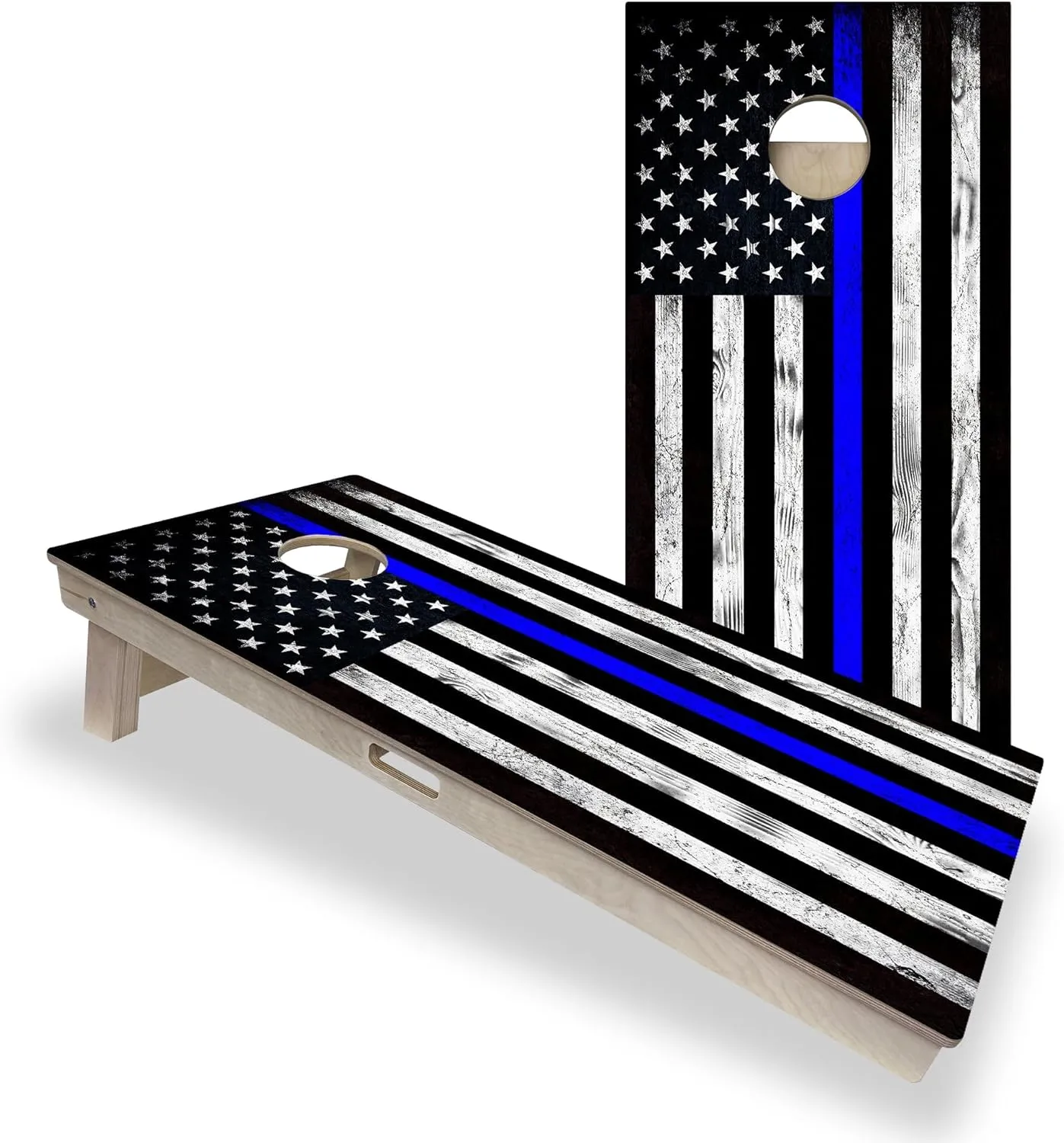ACE PRO American Flag Cornhole Board Set | No Bounce | Triple Wide Legs, 3/4 inch Baltic Birch Plywood, Handles, Regulation Size, Tournament Style, Official Brand, Professional, Made in USA
