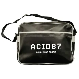Acid87 Never Stop Dancing Large White Logo Retro Messenger Bag