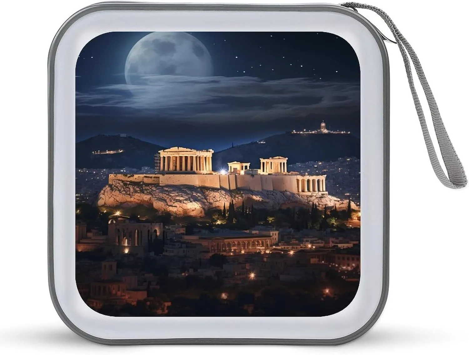 Acropolis of Athens CD Collection Bag Portable DVD Disc Storage Organizer Wallet Bag for Home Travel
