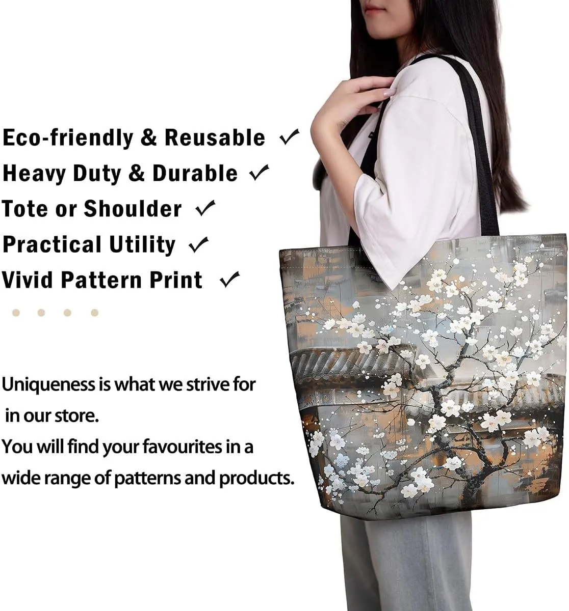 Aesthetic Canvas Tote Bag for Women,Blue Marble Reusable Grocery Handbag,Modern Abstract Shopping Canvas Bags