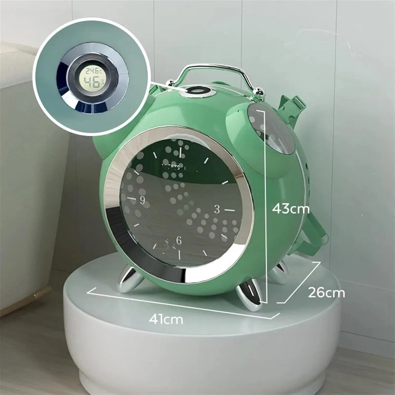 Alarm Clock Cat Bag Go Out Portable Space Capsule Cat Backpack Travel Cat Crate Crate Shoulder Pet Go Out Bag Supplies(Green)