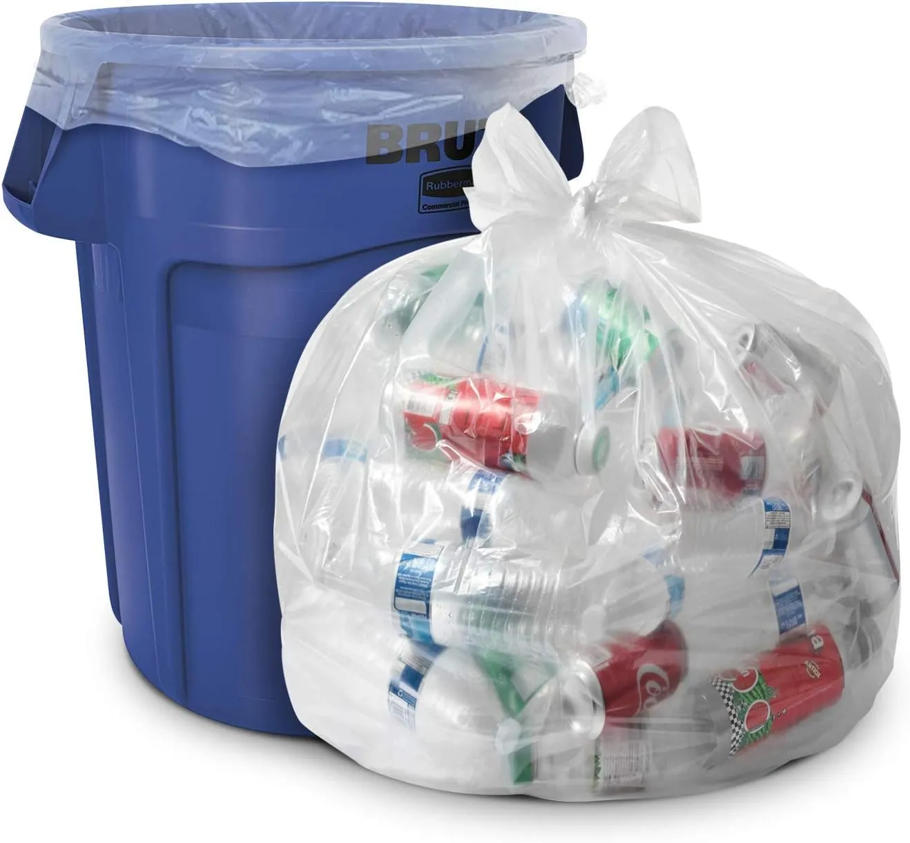 Aluf Plastics 65 Gallon Clear Trash Bags - (Huge 50 Pack) - 50" x 58" - 1.5 MIL - Heavy Duty Industrial Liners Clear Garbage Bags for Recycling, Contractors, Storage, Outdoor