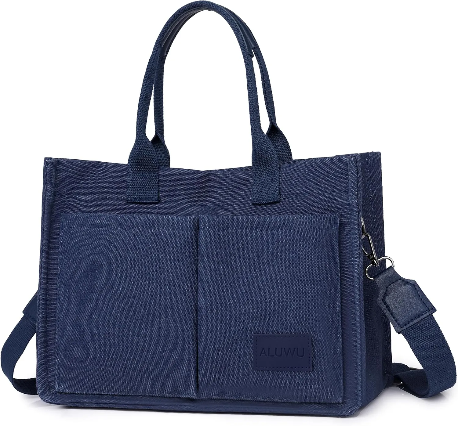 ALUWU Work Tote Bags for Women, Canvas Tote bag Womens Purse Handbags Crossbody Laptop Book Bag for Travel Nurse College Gift