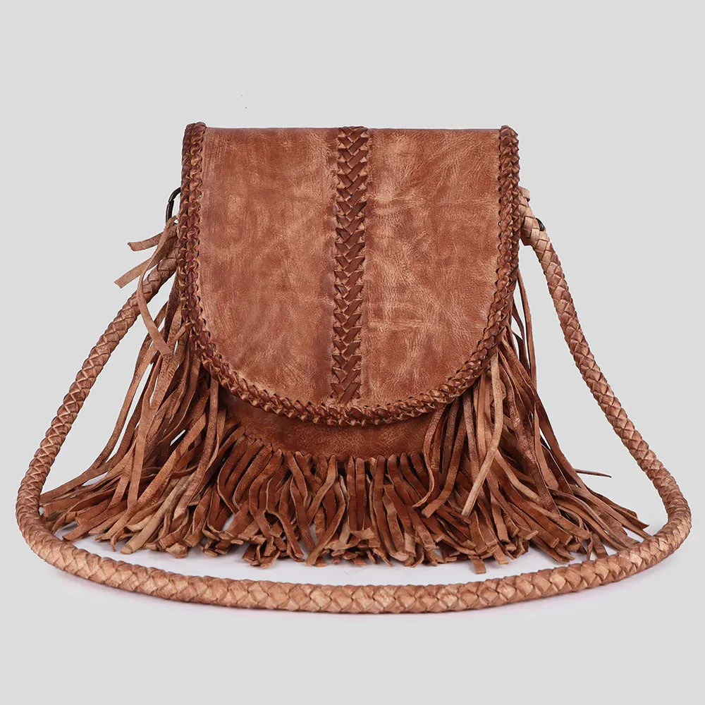 American Darling Distressed Crossbody Purse with Fringe