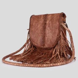 American Darling Distressed Crossbody Purse with Fringe