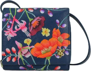 Anuschka Women's Original Hand-Painted Genuine Leather Two Fold Sling Organizer
