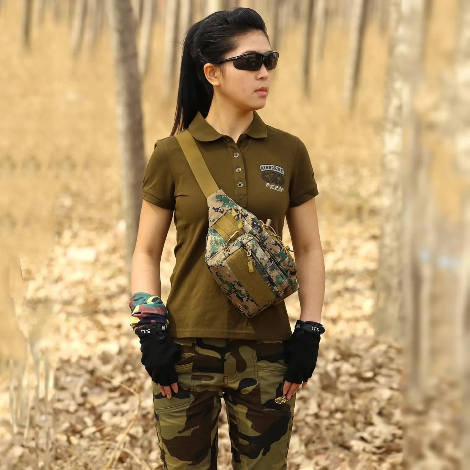 ArcEnCiel Tactical Fanny Pack for Men Waist Bag Military Hip Belt Outdoor Hiking Fishing Bumbag with Patch