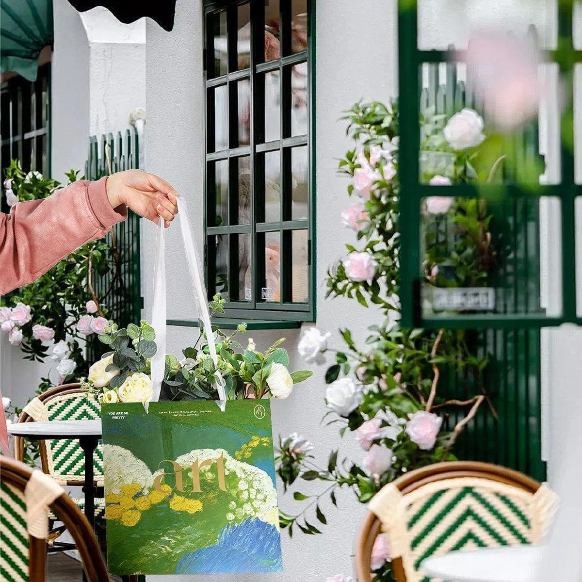 Artistic Present Paper Bags 2 Colors 10PCS