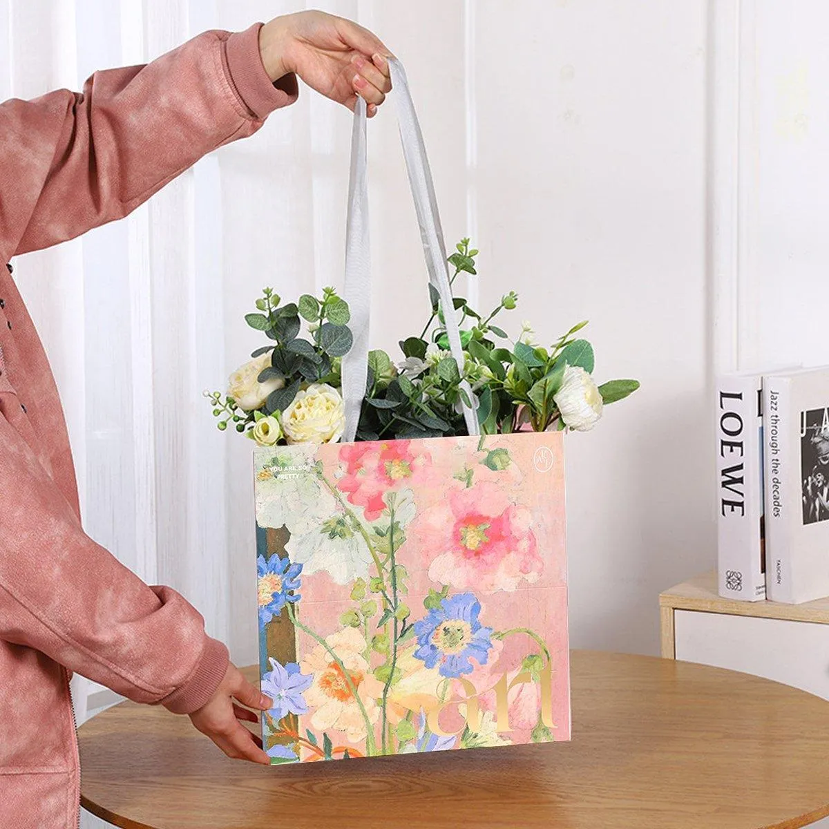 Artistic Present Paper Bags 2 Colors 10PCS