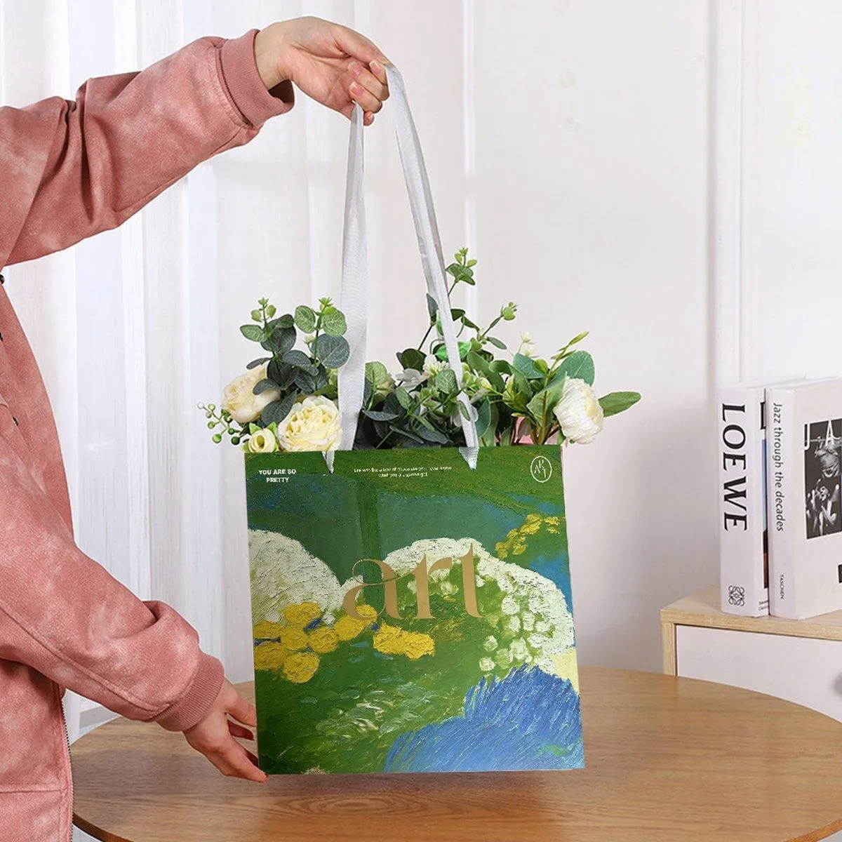 Artistic Present Paper Bags 2 Colors 10PCS