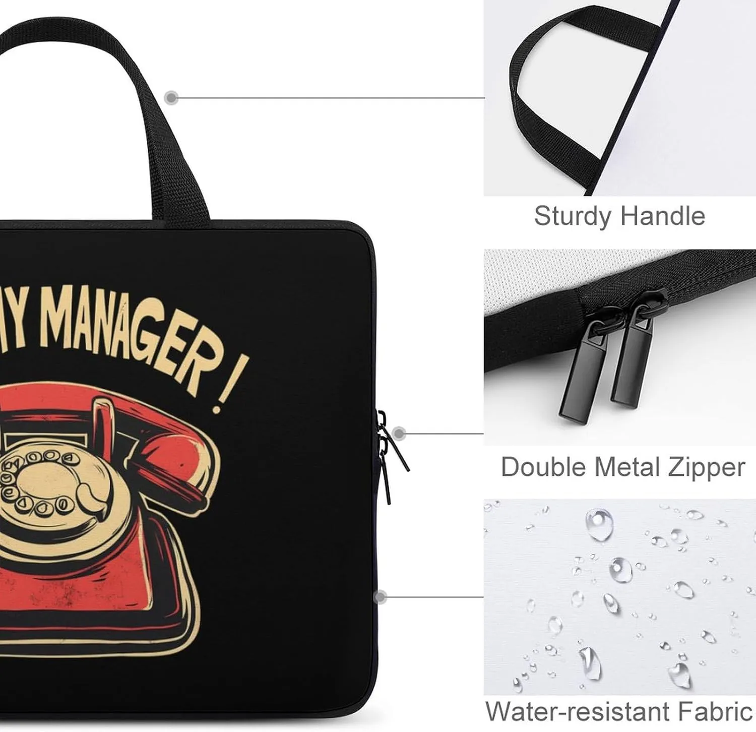 Ask My Manager Funny Laptop Bag Sleeve Portable Computer Carrying Case Cover Unisex 13inch