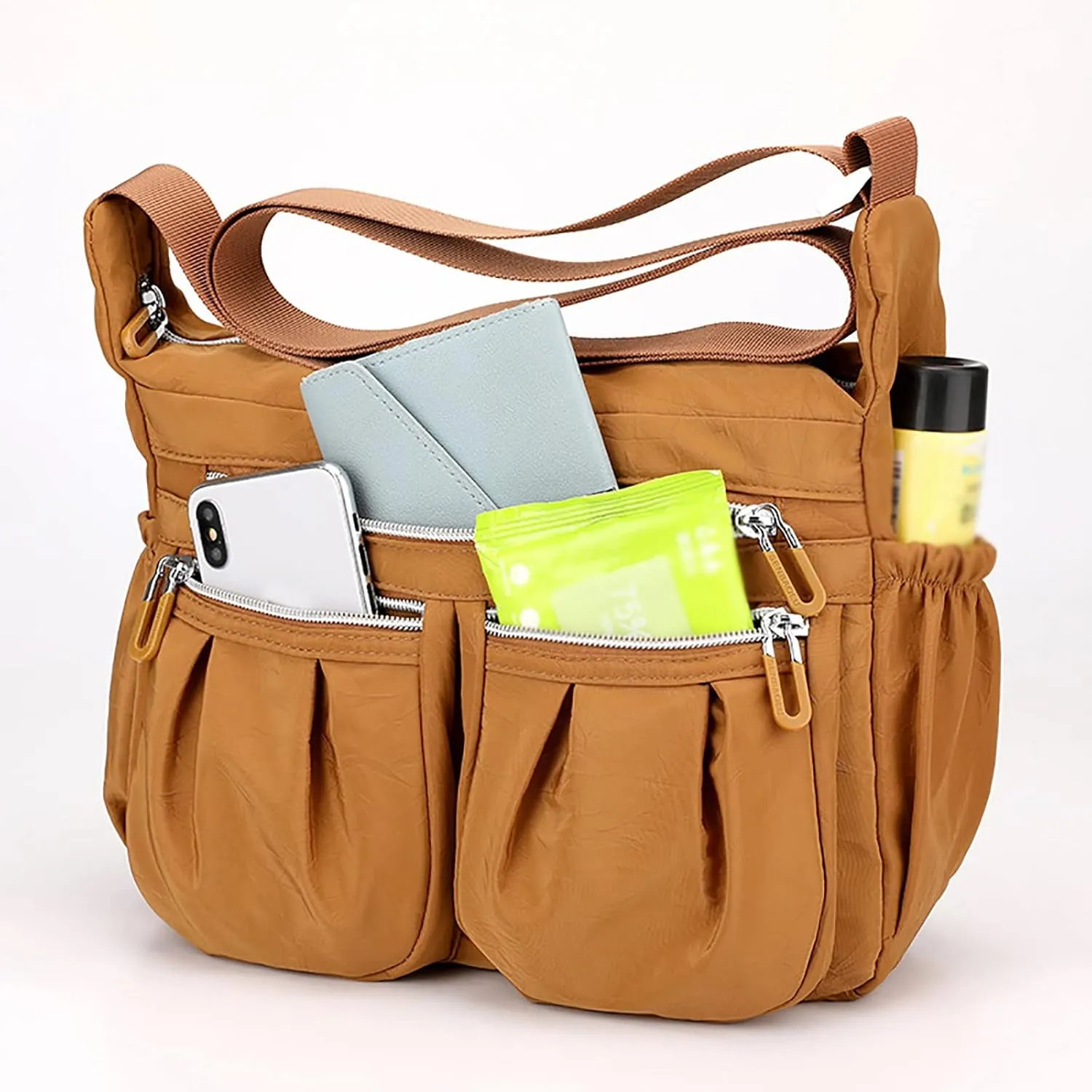 Athletic Crossbody Bags for Women Fabric Nylon Multi Pocket Crossbody Bags Carry Options for Work and Daily Use(BU1)