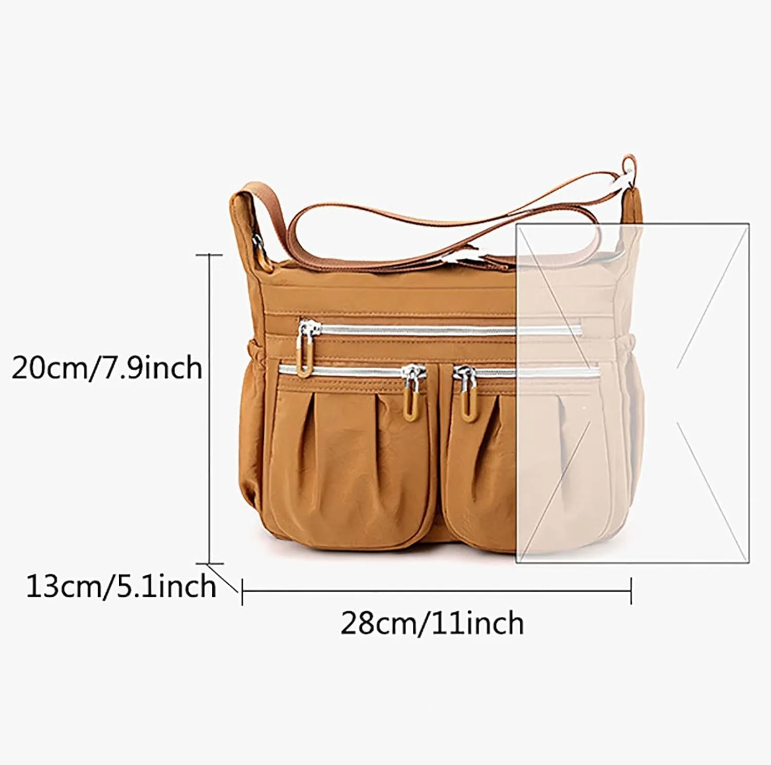 Athletic Crossbody Bags for Women Fabric Nylon Multi Pocket Crossbody Bags Carry Options for Work and Daily Use(PK1)
